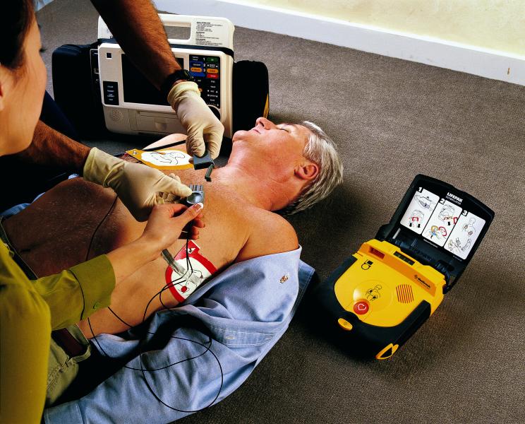 defibrillator being used