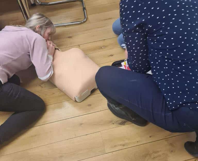 CPR Certificate training being undertaken by a learner