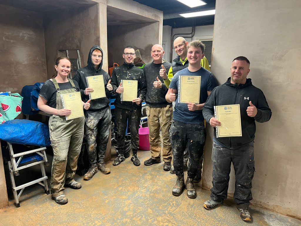 plastering training in Paisley with learners