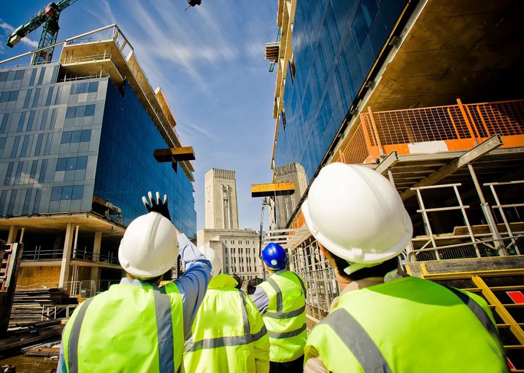 A group of site managers on a construction site