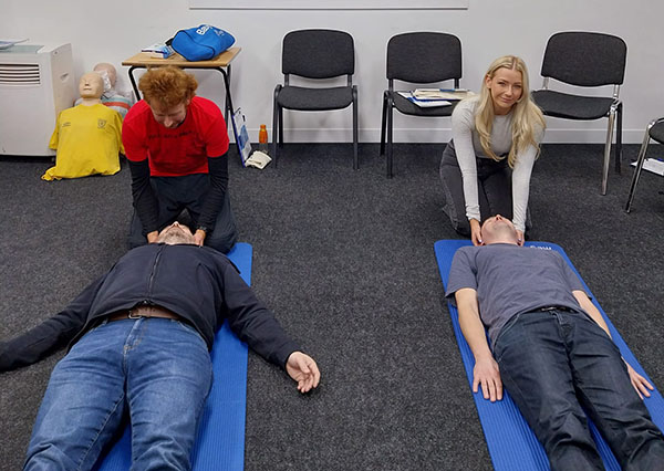 First aiders being taught